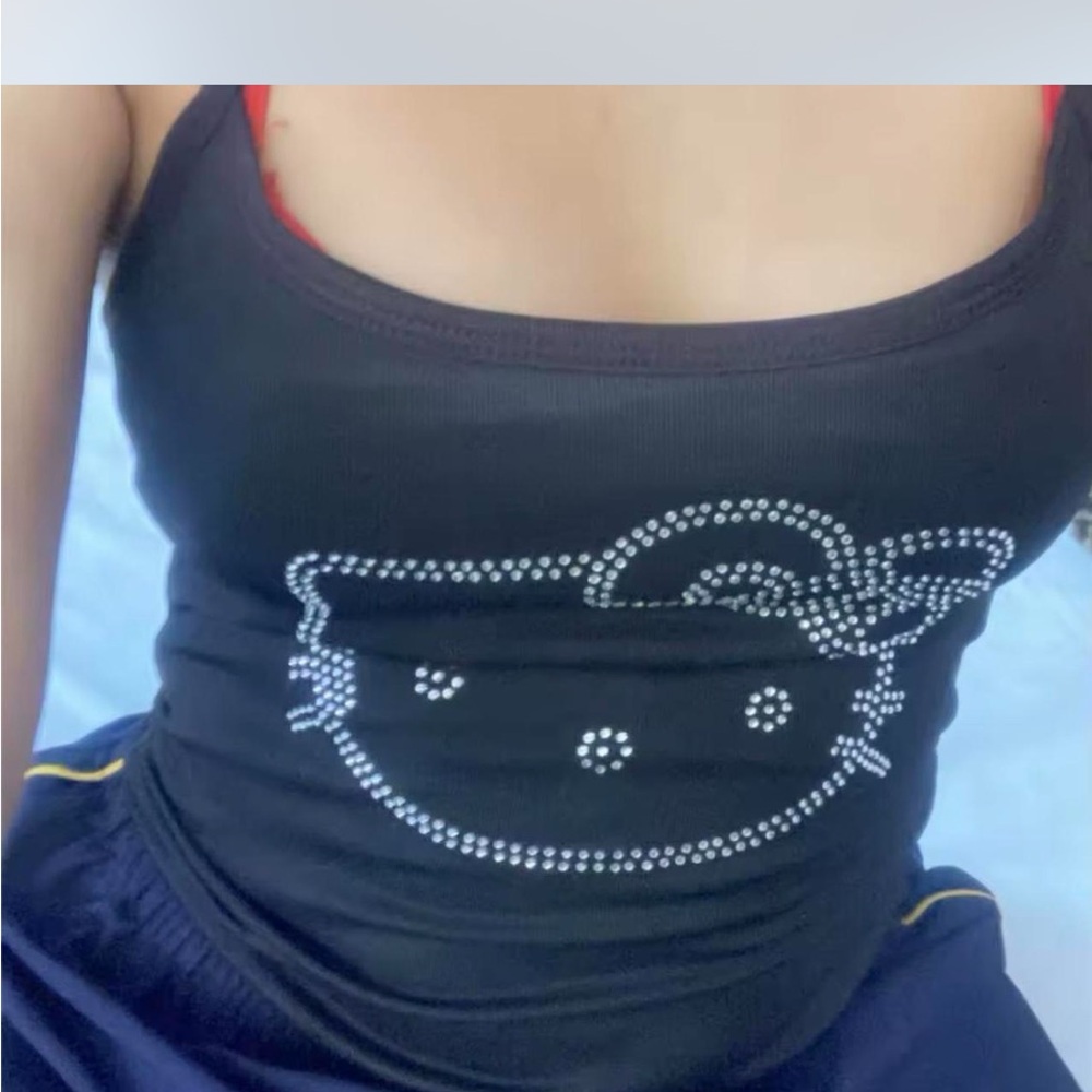 Size Small Hello Kitty White Pyjamas and Black Casual Tank Top - Picture 7 of 11